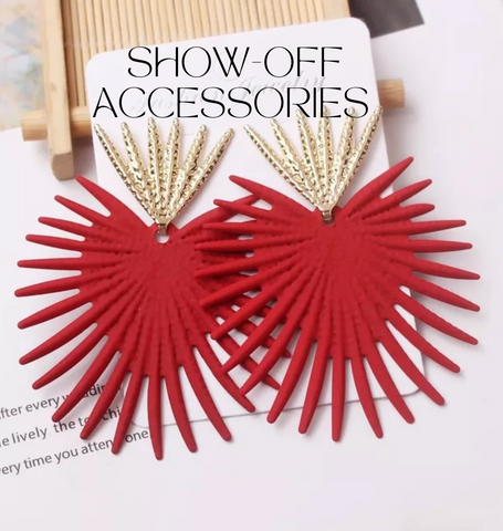 RED / GOLD FASHION EARRINGS