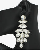 ELEGANT CLEAR STONE EARRINGS AND BRACELET SET