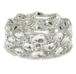 ELEGANT CLEAR STONE EARRINGS AND BRACELET SET